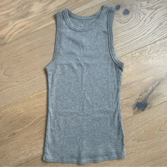 A New Day Slim Fit Ribbed Tank Top Gray Small - Picture 2 of 7